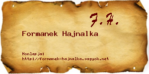 Formanek Hajnalka névjegykártya