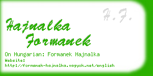 hajnalka formanek business card